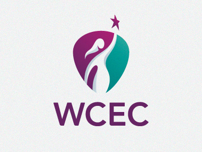 WCEC achievement logo shield star success woman