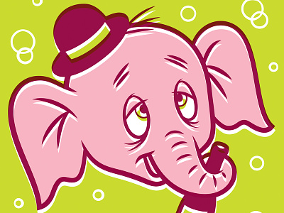 Pink Elephant beer cartoon drunk elephant illustration pink elephant