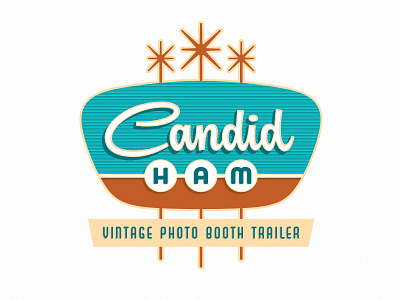 Candid Ham 1950s lettering logo mid-century retro script sign