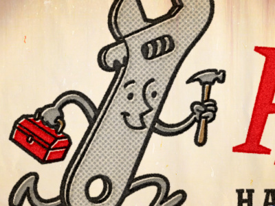 Wrench Mascot 1950s cartoon character devey jeff devey jeffrey devey mascot retro vintage
