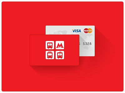 My MTS Transport card illustration app application illustration mobile operator mts nfc russia telecommunications troika ui мтс