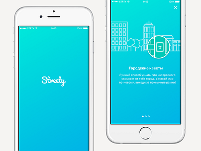 Streety App. Hello android app application city game ios moscow quest ui ux