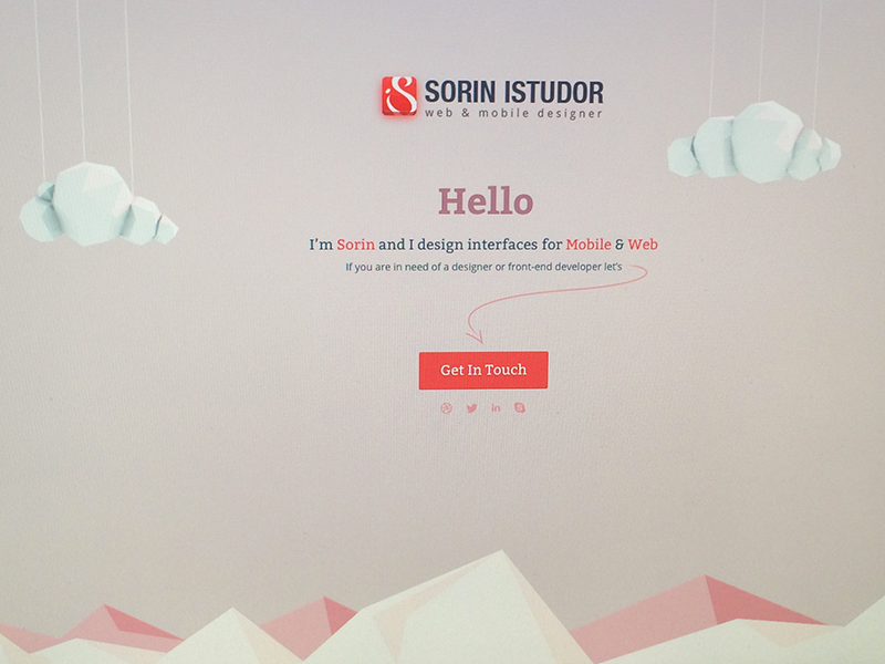 My landing page - with clouds 3d clouds landing page landing web page ui ux design personal