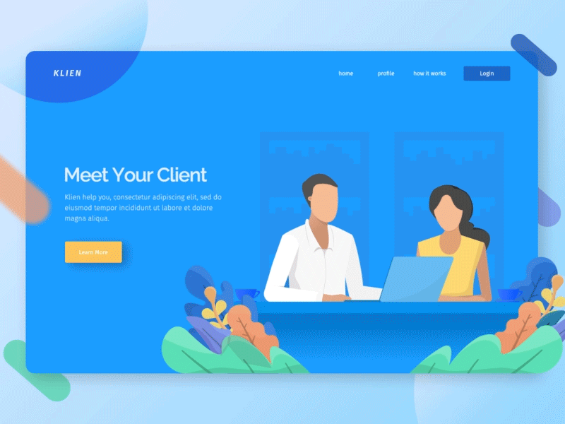 Klien Header Animation animation business client gif header illustration ui ux web