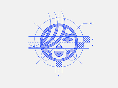 Printmama branding grid icon identity line logo logogrid logomark monoline print
