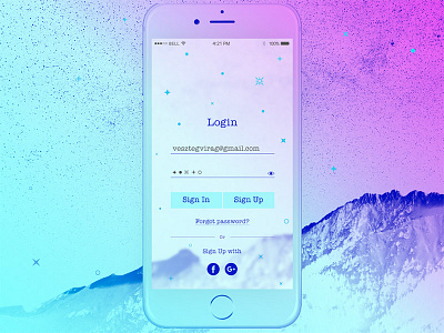 Daily Ui #001 Sign Up iphone6 sign up sign in mountain ui ux login