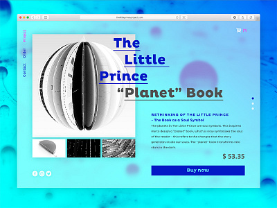 Daily Ui 003 Landing Page 003 book concept daily ui landing page little prince planet planet book rethinking soul symbol space sphere