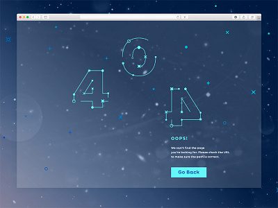 Daily UI 008 - 404 page 008 404 constellation daily ui error page not found stars
