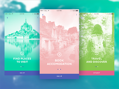 Daily Ui 023 - Onboarding 023 book accomodation daily ui discover mt st michele onboarding touristic travel