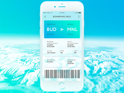 Daily Ui 024 - Boarding Pass 024 boarding pass budapest daily ui flight manila mountains rip malev