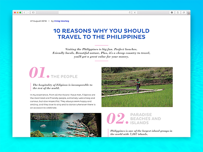 Daily UI 035 - Blog Post 035 blog post daily ui philippines travel