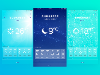 Daily UI 037 - Weather 037 clear night daily ui rainy sunny transparent screen weather