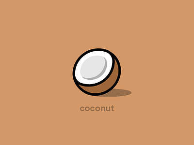 Coconut coconut icon illustration logo