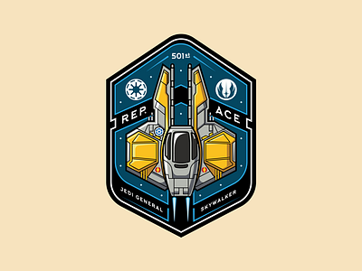 Anakin’s Jedi Starfighter badge contest design logoinspirations starfighter starwars