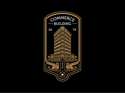 San Antonio Commerce Building badge design logo real estate san antonio