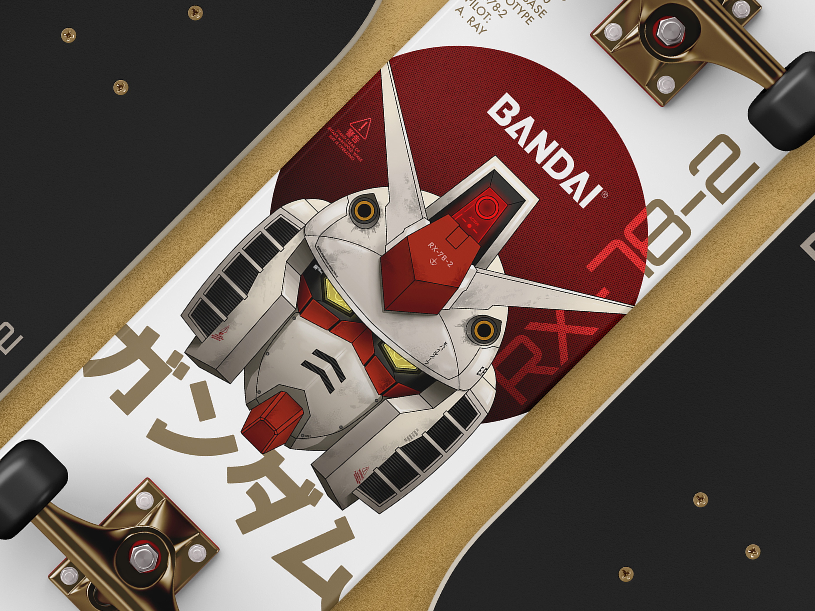 Mobile Suit GUNDAM Skateboard Deck RX-78-2 Amuro Ray 8 x 31.5 Japanese  2022