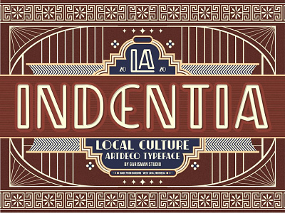 Indentia - Artdeco Typeface artdeco artdeco font decorative decorative font font geometric letters pattern retro typeface typography vintage