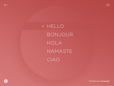 Choose Your Language Interface clean concept minimal ui user experience ux webpage