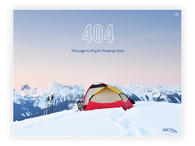 404 Page - Arktik 404 adventure design lost ui ux web