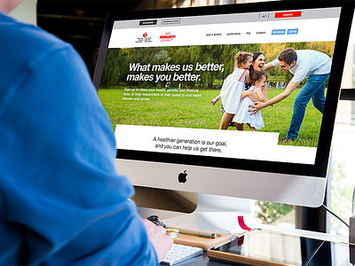 American Heart Association Landing Page redesign branding desktop digital landing mobile page process redesign web wireframe