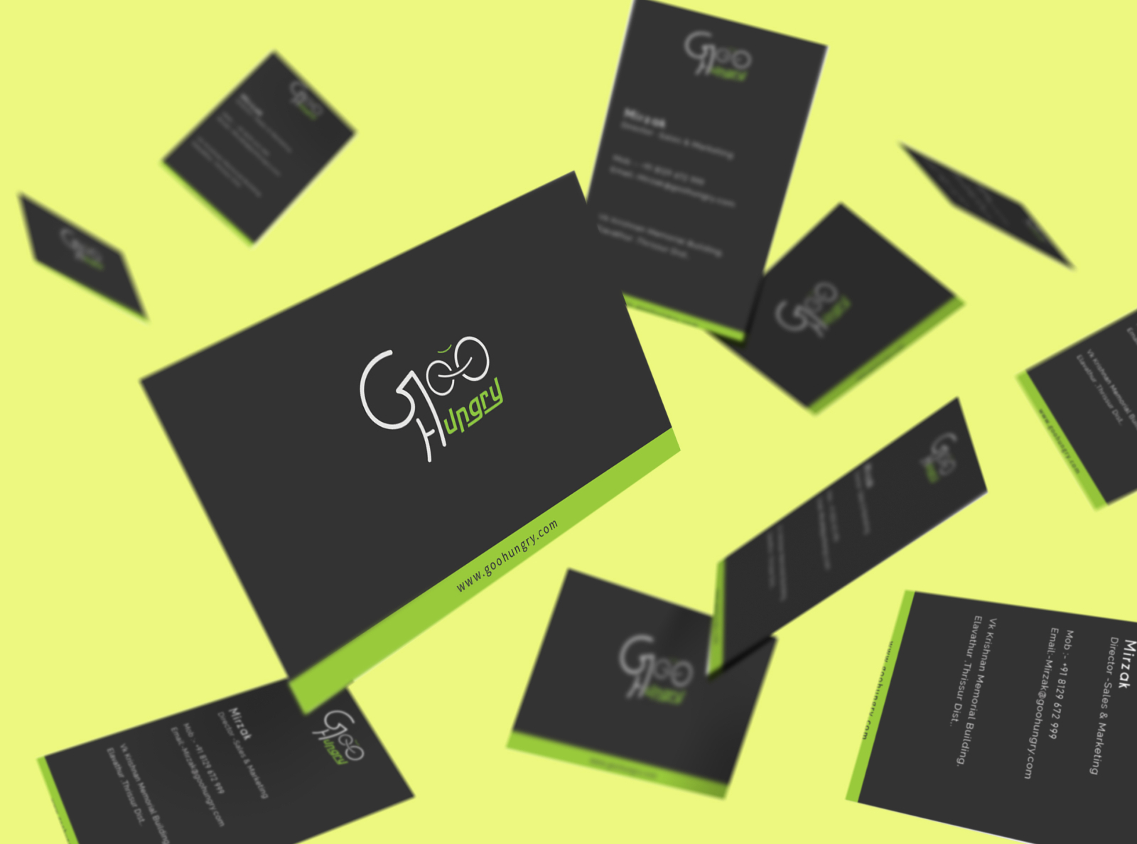 Download Business Card Mockup For Goohungry By Sidhanth Povil On Dribbble