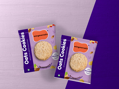 Oats Cookies Sachet branding business design graphic design mockup package design pro product sachet