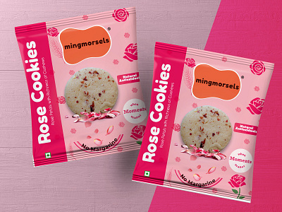 Rose Cookies Sachet branding business cookies design mockup package design product packaging sachet