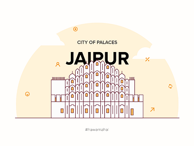 #1 Jaipur / Illustration design event branding graphic design icons ignite illustrator inspiration lineart minimal monuments poster design sketching