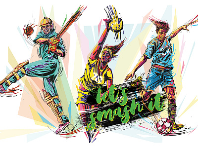 THE PITCH- Let's smash it advertising art direction illustration sport