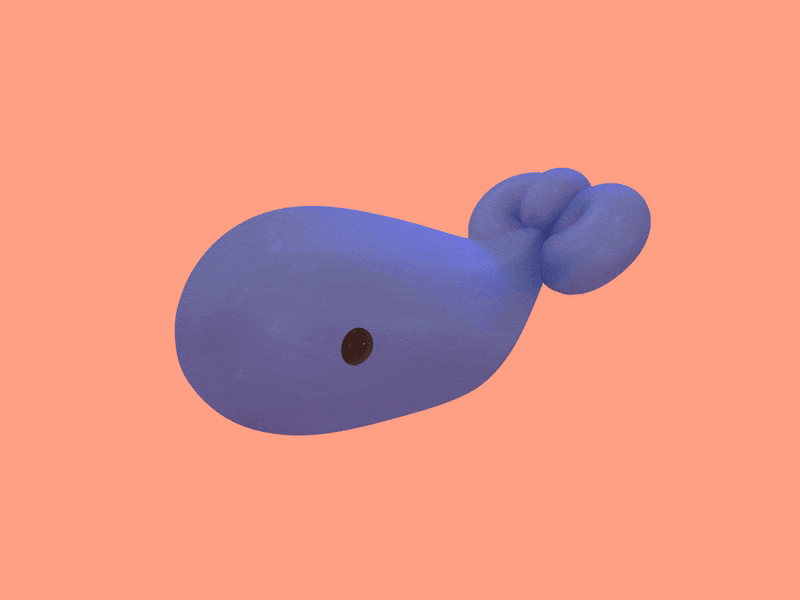 Whale 3d animal animation c4d design gif minimal motion motion graphics