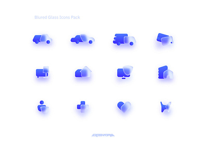 Minimalistic Blured Glass Icons Pack 3d design graphic design illustration ui