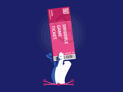 Dribbble Intro blue debut design dribbble first graphic hand illustration invite ticket