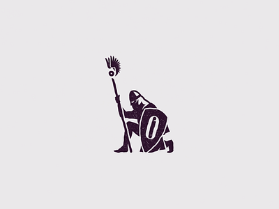 Caduceus, The Kneeling Knight bold branding caduceus health knight logo medicine simple symbol viking warrior