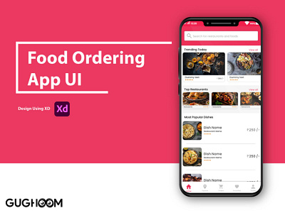 Ordering Food App UI app application appui branding design food productdesign ui userinterface xd design