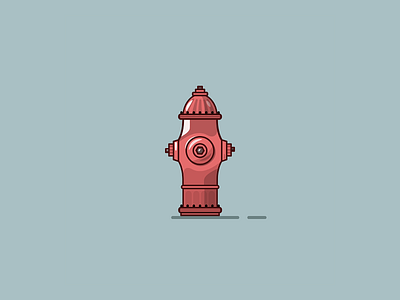 Fire Hydrant 2d fire fire hydrant illustration line art red vector