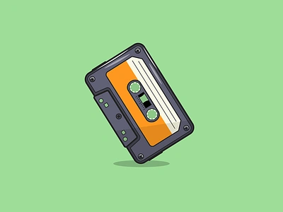 Casette Tape 2d 2d art 90s illustration line art music old school retro tech vector