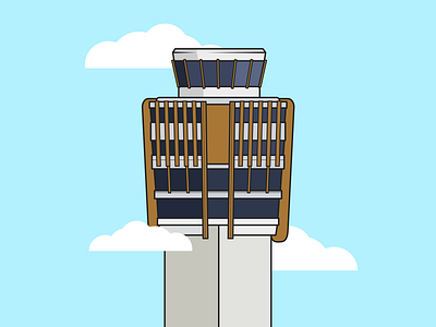 Pheonix Control Tower 2d 2d art airport tower building control tower illustration line art phoenix tower vector