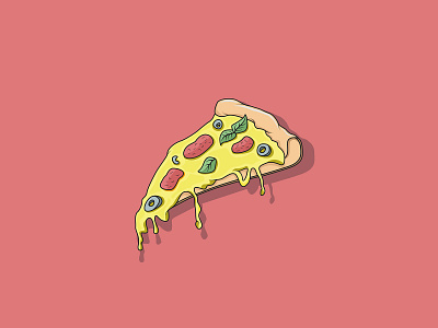 Pizza Time 2d 2d art cheese food illustration line art pizza vector