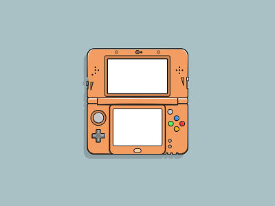 Nintendo DS 2d 2d art games gaming illustration line art nintendo nintendo ds orange vector
