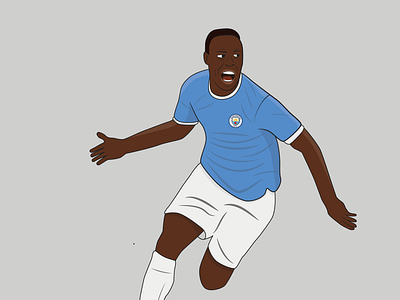 Raheem Sterling blue football footballer illustration line art man city manchester city raheem sterling soccer