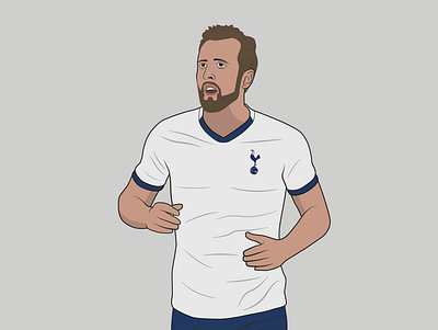 Tottenham's Harry Kane 2d 2d art design football footballer illustration line art premier league soccer tottenham hotspur vector