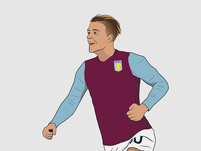 Aston Villa’s, Jack Grealish 2d aston villa football football art footballer illustration jack grealish line art soccer soccer art sport vector
