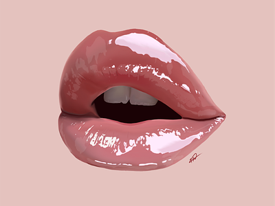 Those Lips design digital painting illustration lips lipstick mouth procreate reflection teeth vector