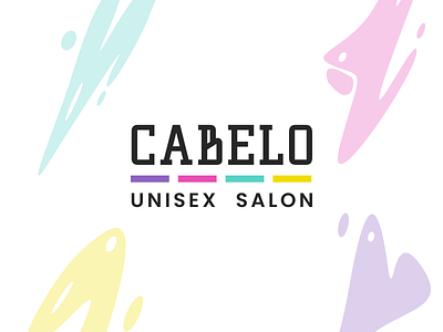 Cabelo Salon brand branding colorful design graphic design hair haircut logo modern salon simple vector