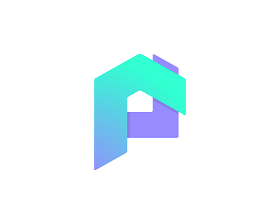 Placefully icon closeup apartment app logo gradient house icon logo p