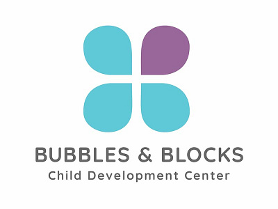 Bubbles & Blocks identity branding bubbles child care child development children daycare family flower identity logo petals