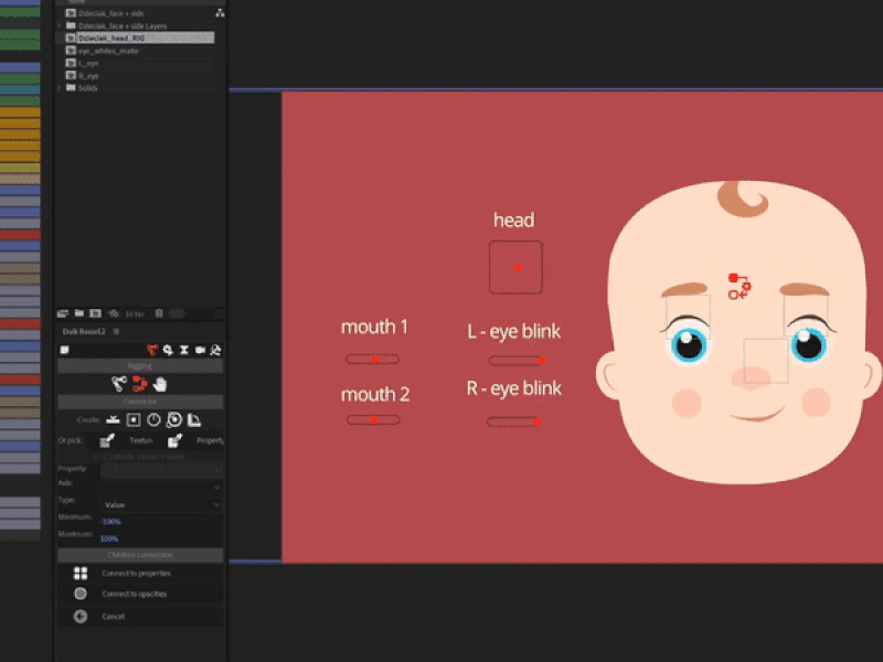 Baby Head Rig after effects animation design duik motion rigging vector