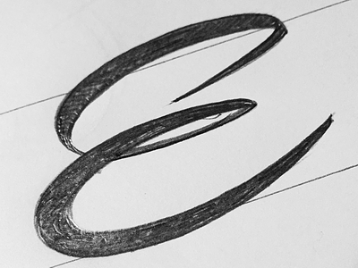 E lettering letters script sign painter typo typography