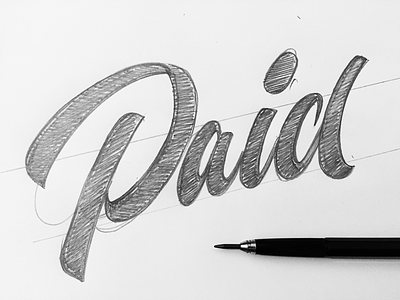 Paid hand lettering lettering logo script sign painter typo typography