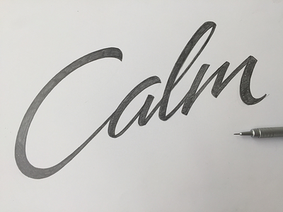 Calm hand craft hand made lettering letters logo script typo typography